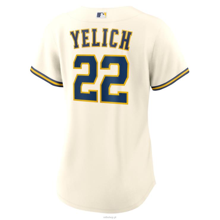 Milwaukee brewers christian yelich nike kremowa replika domowej koszulki gracza kobiety 0J02V537 MLB Jerseys