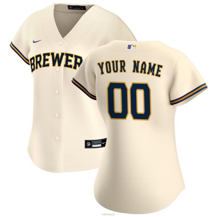 Milwaukee brewers nike kremowa replika domowej koszulki na zamówienie kobiety 0J02V1005 MLB Jerseys