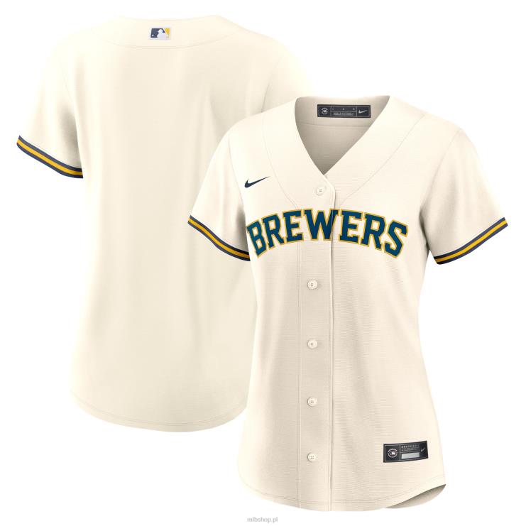 kremowa replika koszulki domowej firmy Milwaukee brewers nike kobiety 0J02V709 MLB Jerseys