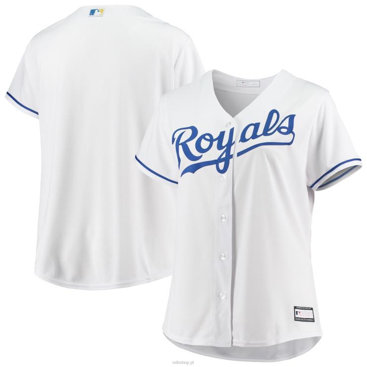biała replika domowej koszulki drużyny Kansas City Royals w dużych rozmiarach kobiety 0J02V1266 MLB Jerseys
