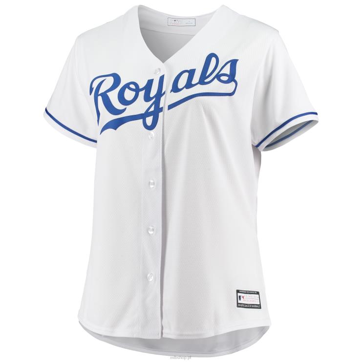 biała replika domowej koszulki drużyny Kansas City Royals w dużych rozmiarach kobiety 0J02V1266 MLB Jerseys