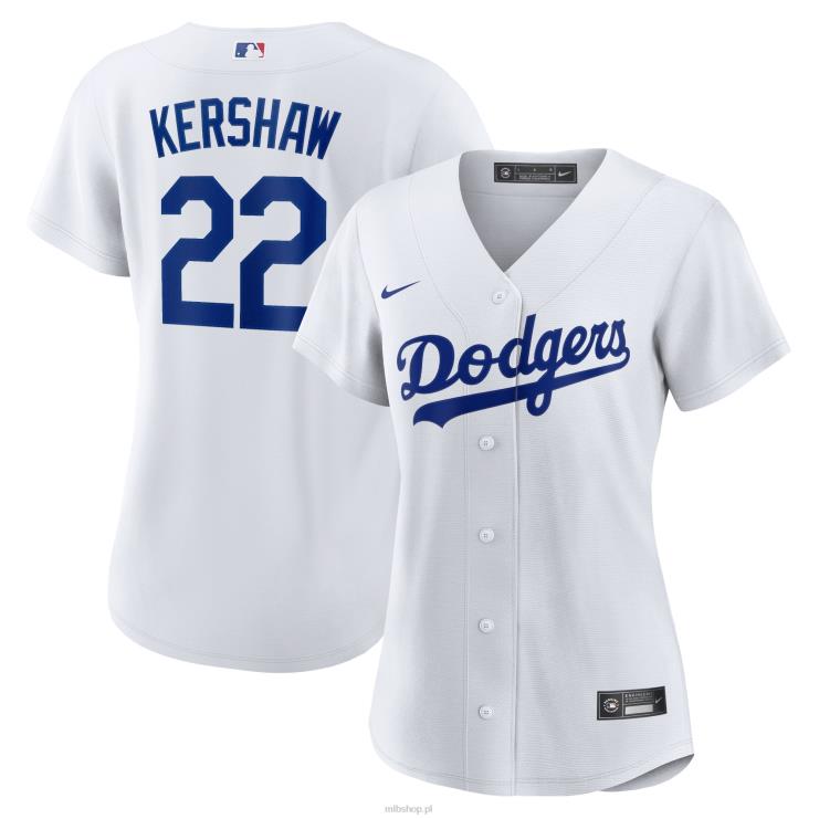 Biała domowa replika koszulki gracza Los Angeles Dodgers Clayton Kershaw Nike kobiety 0J02V146 MLB Jerseys