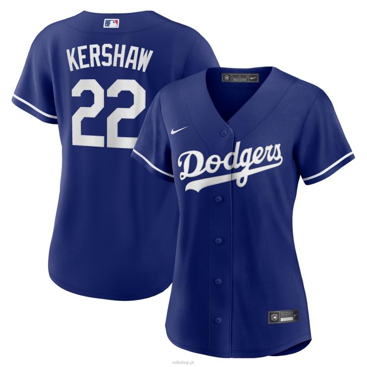 Replika koszulki Nike Royal Dodgers Clayton Kershaw Nike Royal kobiety 0J02V147 MLB Jerseys