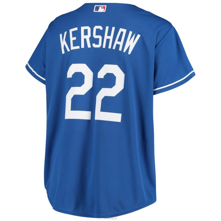 replika koszulki gracza Los Angeles Dodgers Clayton Kershaw Royal w dużych rozmiarach kobiety 0J02V1121 MLB Jerseys