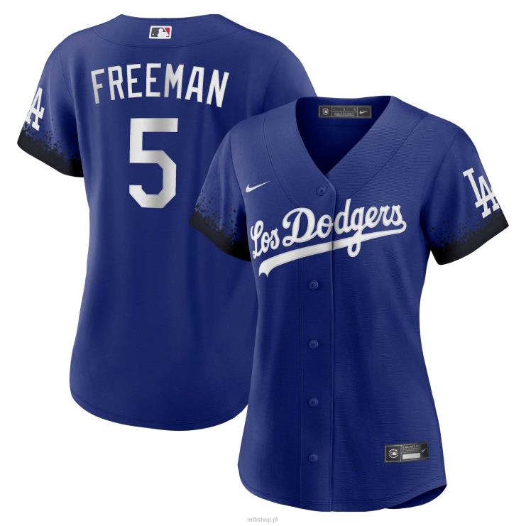 replika koszulki gracza Los Angeles Dodgers Freddie Freeman Nike Royal City Connect kobiety 0J02V1007 MLB Jerseys