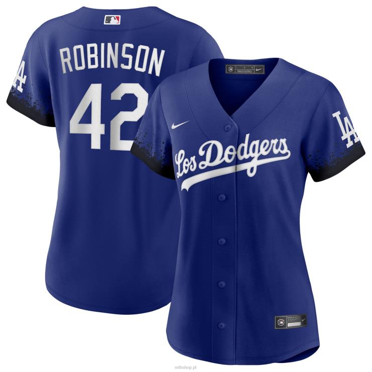 replika koszulki gracza los angeles dodgers jackie robinson nike royal city connect kobiety 0J02V481 MLB Jerseys