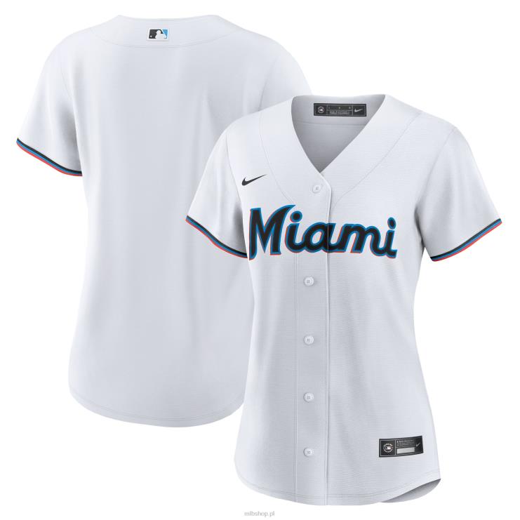 Biała replika domowej koszulki Nike Marlins Miami Marlins kobiety 0J02V807 MLB Jerseys