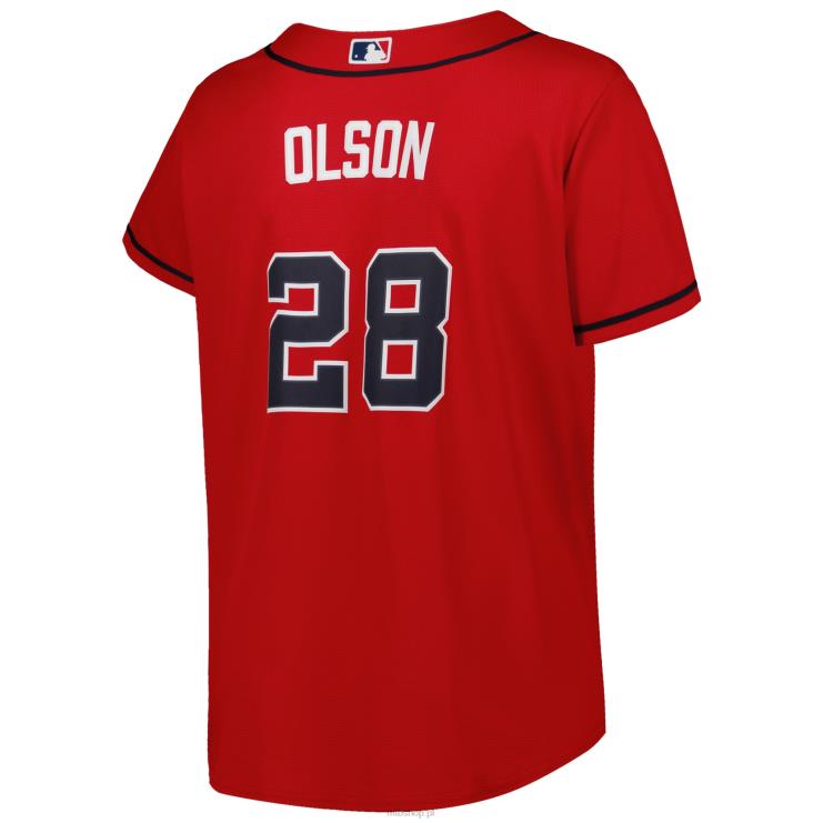 Atlanta Braves, matowa olson, czerwona replika koszulki gracza w dużych rozmiarach kobiety 0J02V715 MLB Jerseys