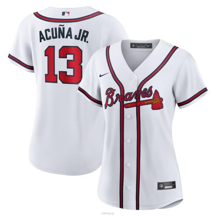 atlanta odważny ronald acuna jr. biała replika domowej koszulki gracza nike kobiety 0J02V489 MLB Jerseys