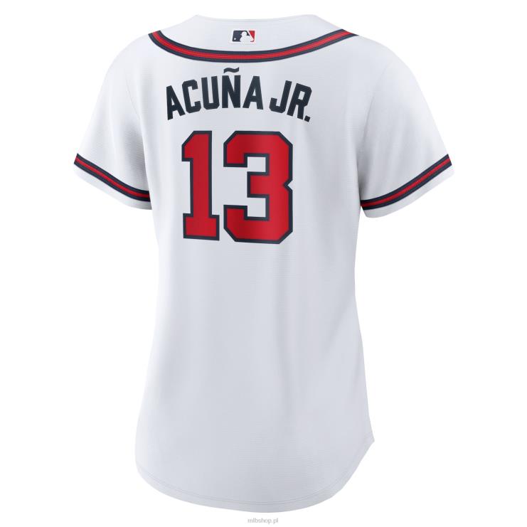atlanta odważny ronald acuna jr. biała replika domowej koszulki gracza nike kobiety 0J02V489 MLB Jerseys