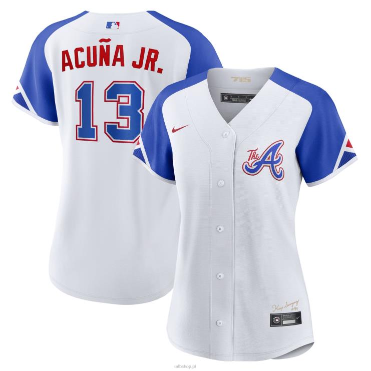 atlanta odważny ronald acuna jr. biała replika koszulki gracza nike 2023 city connect kobiety 0J02V276 MLB Jerseys