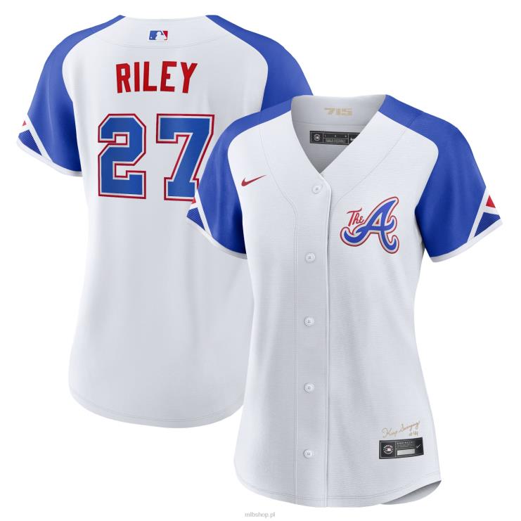 biała replika koszulki gracza Nike City Connect 2023 Atlanta Brass Austin Riley kobiety 0J02V134 MLB Jerseys
