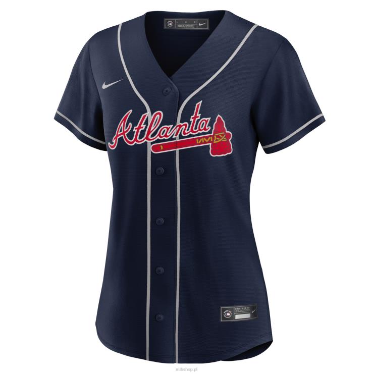 granatowa replika alternatywnej koszulki drużyny Nike z Atlanta Braves kobiety 0J02V235 MLB Jerseys