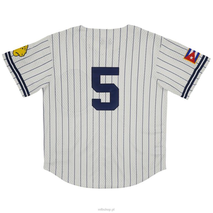 Zapinana na guziki replika kremowej koszulki z siateczki Santa Clara Leopardos #5 Rings & Crwns mężczyźni 0J02V1469 MLB Jerseys