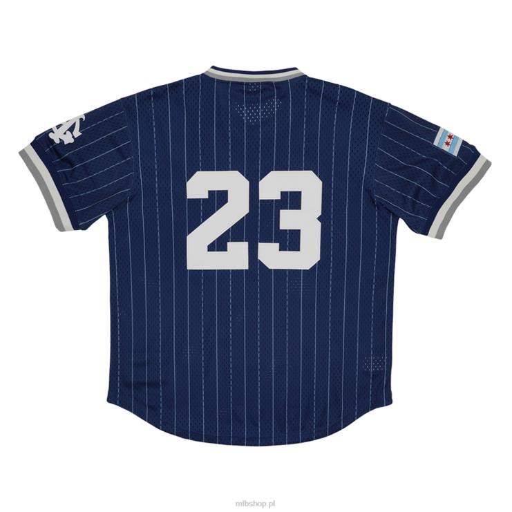 granatowa replika koszulki z dekoltem w szpic chicago american gigants #23 rings & crwns mężczyźni 0J02V1357 MLB Jerseys