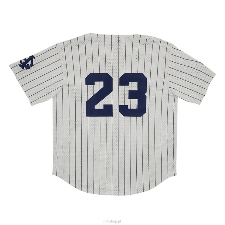 zapinana na guziki replika kremowej koszulki z siateczki chicago american gigants #23 rings & crwns mężczyźni 0J02V1361 MLB Jerseys
