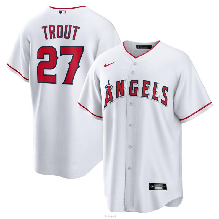 Los Angeles Angels mike pstrąg nike biała domowa replika koszulki z nazwiskiem gracza mężczyźni 0J02V94 MLB Jerseys