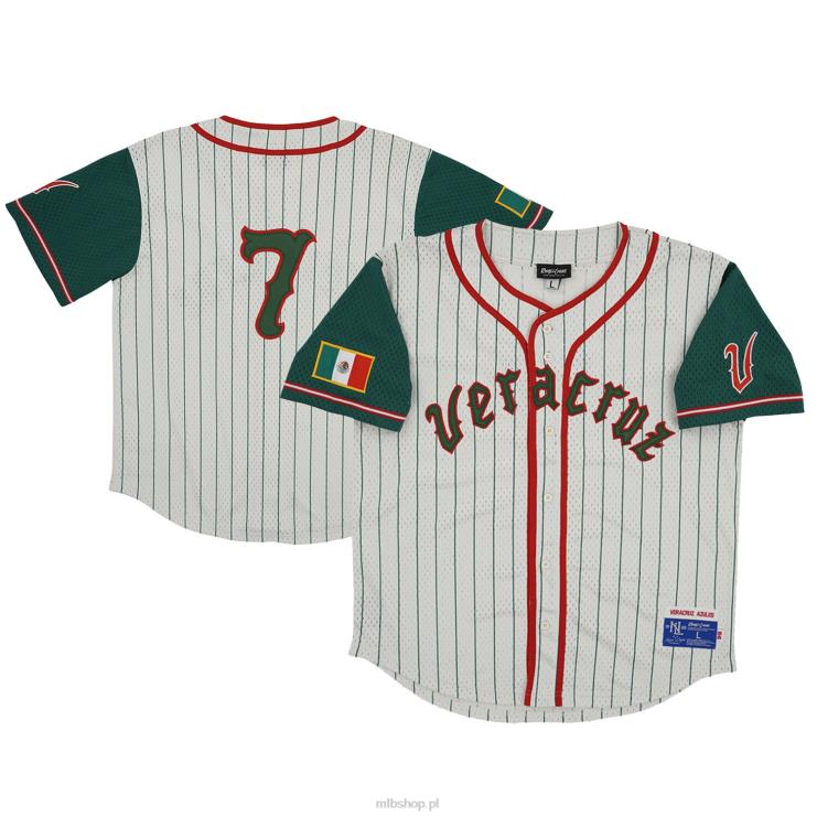 azules de veracruz #7 rings & crwns kremowa replika koszulki z siateczki zapinanej na guziki mężczyźni 0J02V1329 MLB Jerseys