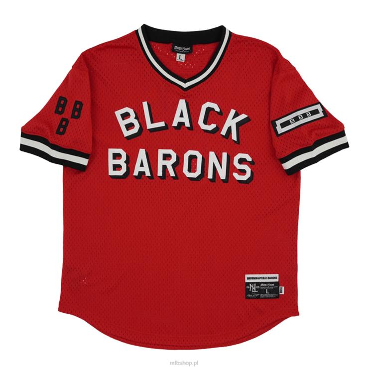 Birmingham Black Barons #8 Rings & Crwns Replika czerwonej siateczkowej koszulki z dekoltem w szpic mężczyźni 0J02V1425 MLB Jerseys