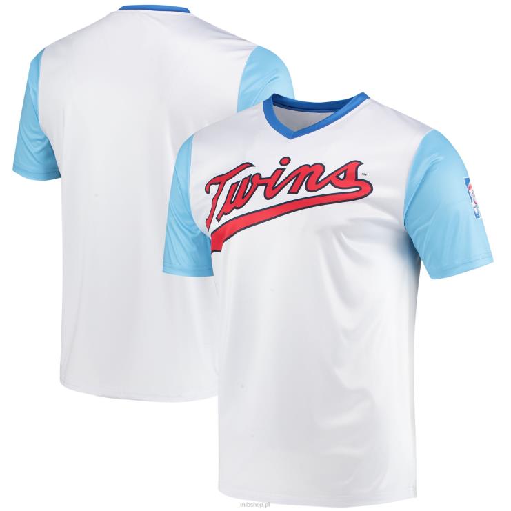 Minnesota Twins szwy biała koszulka z dekoltem w szpic z kolekcji Cooperstown mężczyźni 0J02V1529 MLB Jerseys