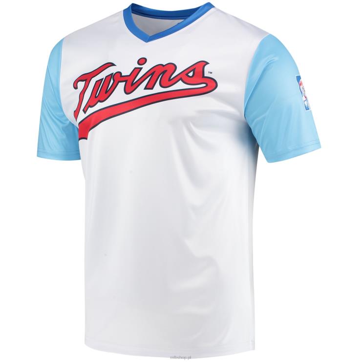 Minnesota Twins szwy biała koszulka z dekoltem w szpic z kolekcji Cooperstown mężczyźni 0J02V1529 MLB Jerseys