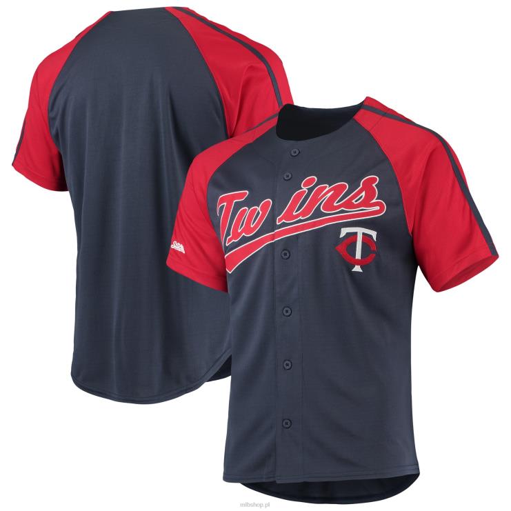 Replika raglanowej koszulki Minnesota Twins z przeszyciami w kolorze granatowym mężczyźni 0J02V971 MLB Jerseys