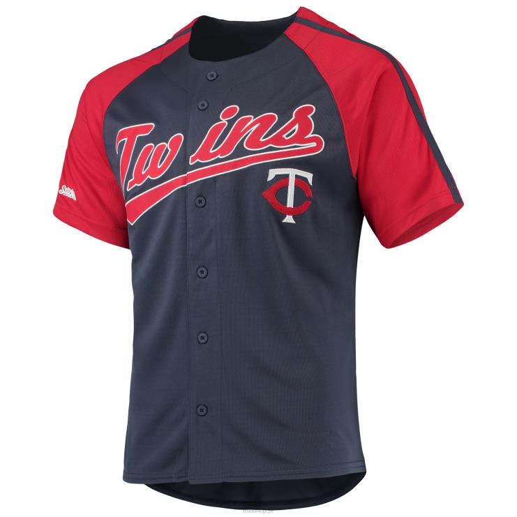 Replika raglanowej koszulki Minnesota Twins z przeszyciami w kolorze granatowym mężczyźni 0J02V971 MLB Jerseys