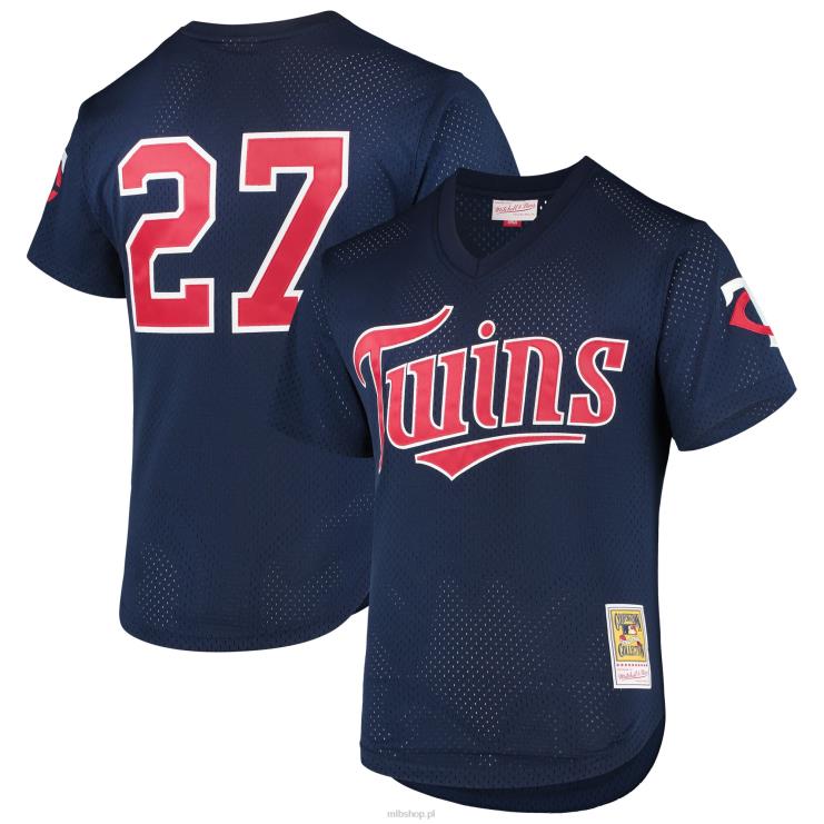 minnesota twins david ortiz mitchell & ness navy 2002 kolekcja cooperstown siatkowa koszulka treningowa mrugnięcia mężczyźni 0J02V793 MLB Jerseys