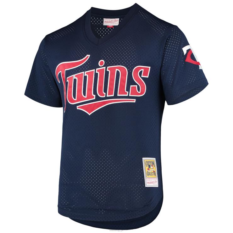 minnesota twins david ortiz mitchell & ness navy 2002 kolekcja cooperstown siatkowa koszulka treningowa mrugnięcia mężczyźni 0J02V793 MLB Jerseys