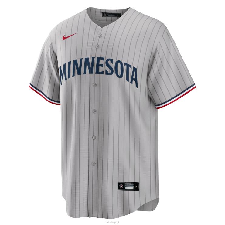 szara replika koszulki drużyny szosowej minnesota twins nike mężczyźni 0J02V497 MLB Jerseys