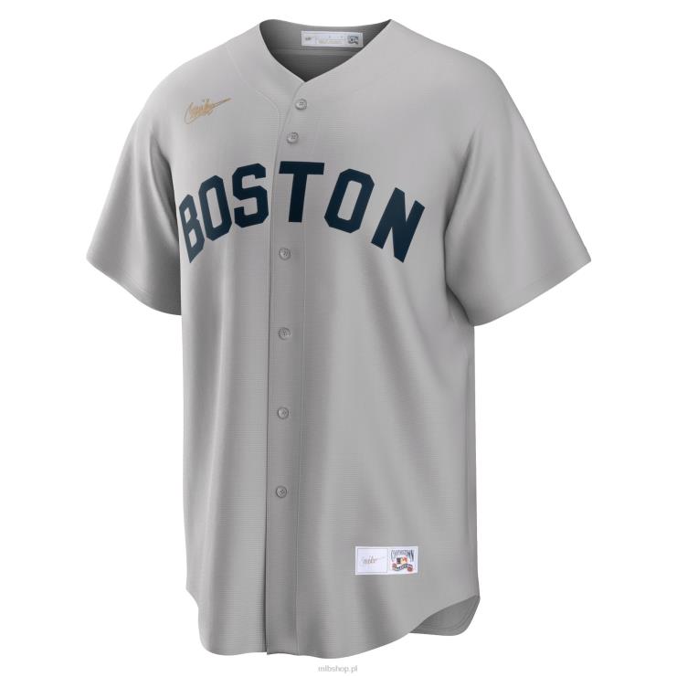 boston red sox carl yastrzemski nike szara koszulka z kolekcji road cooperstown mężczyźni 0J02V349 MLB Jerseys
