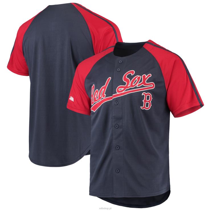 boston red sox ściegi granatowa zapinana na guziki replika raglanowej koszulki mężczyźni 0J02V529 MLB Jerseys
