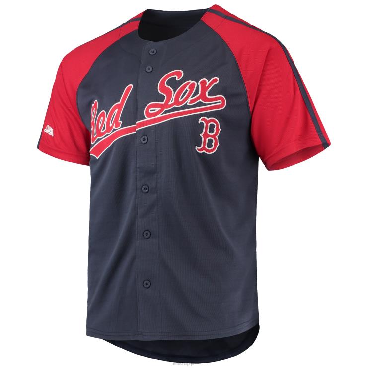 boston red sox ściegi granatowa zapinana na guziki replika raglanowej koszulki mężczyźni 0J02V529 MLB Jerseys
