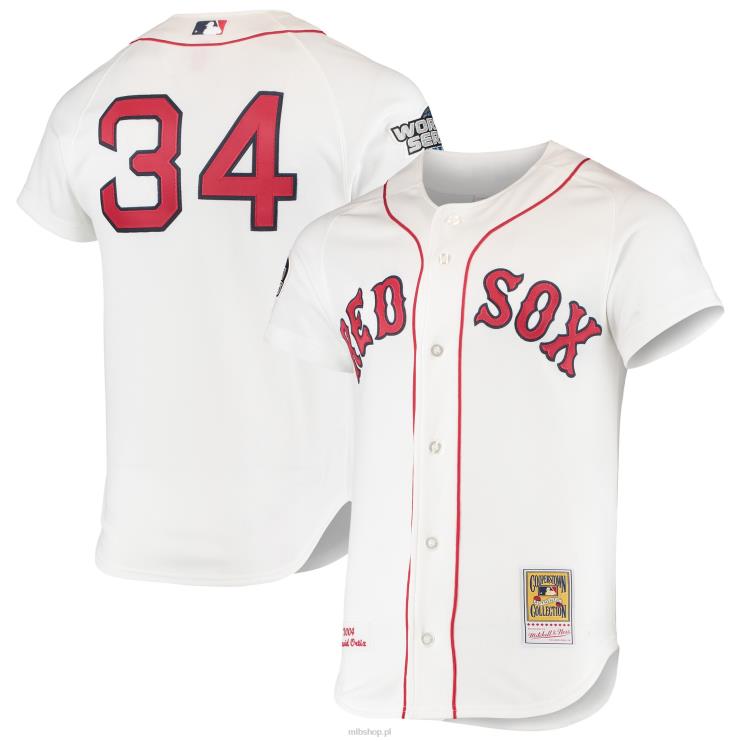 boston red sox david ortiz mitchell & ness biały 2004 cooperstown kolekcja domowa autentyczna koszulka mężczyźni 0J02V847 MLB Jerseys