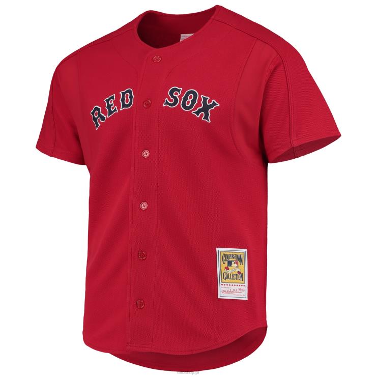 boston red sox david ortiz mitchell & ness czerwona koszulka treningowa z kolekcji cooperstown z siateczki mężczyźni 0J02V339 MLB Jerseys