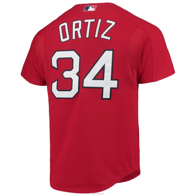 boston red sox david ortiz mitchell & ness czerwona koszulka treningowa z kolekcji cooperstown z siateczki mężczyźni 0J02V339 MLB Jerseys