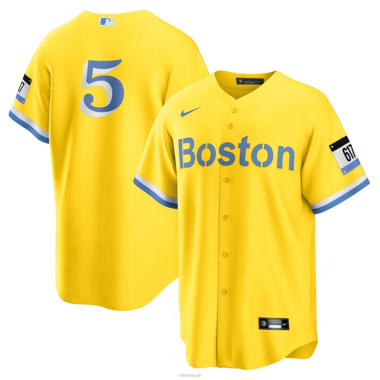 boston red sox enrique hernandez nike złoto/jasnoniebieska replika koszulki gracza city connect mężczyźni 0J02V881 MLB Jerseys