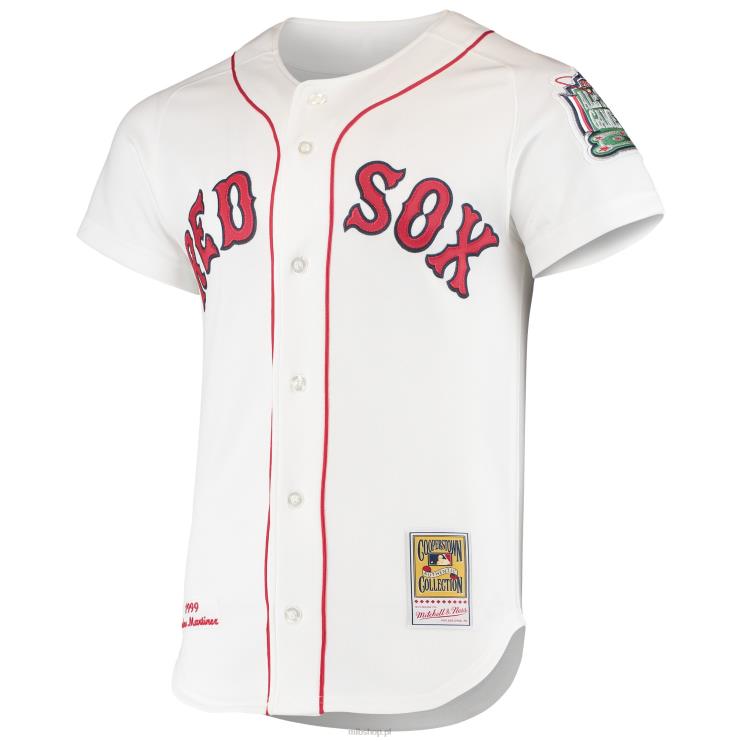 boston red sox pedro martinez mitchell & ness biały 1999 kolekcja cooperstown dom autentyczna koszulka mężczyźni 0J02V702 MLB Jerseys
