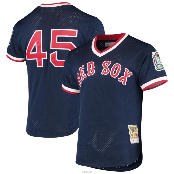 boston red sox pedro martinez mitchell & ness granatowy 1999 kolekcja cooperstown siatkowa koszulka treningowa mrugnięcia mężczyźni 0J02V334 MLB Jerseys