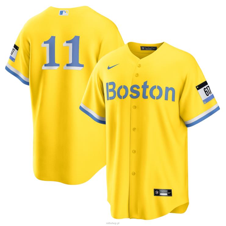 boston red sox rafael devers nike złoto/jasnoniebieska replika koszulki gracza city connect mężczyźni 0J02V384 MLB Jerseys