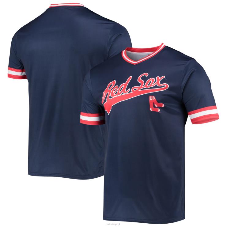 boston red sox szwy granatowo-czerwony cooperstown kolekcja v-neck koszulka w kolorze drużyny mężczyźni 0J02V990 MLB Jerseys
