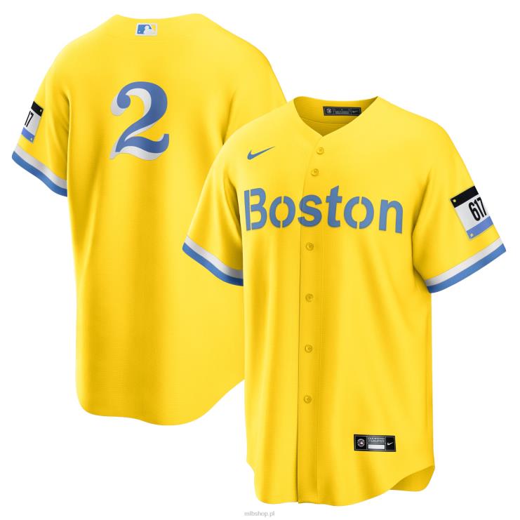 boston red sox xander bogaerts nike złoto/jasnoniebieska replika koszulki gracza city connect mężczyźni 0J02V122 MLB Jerseys
