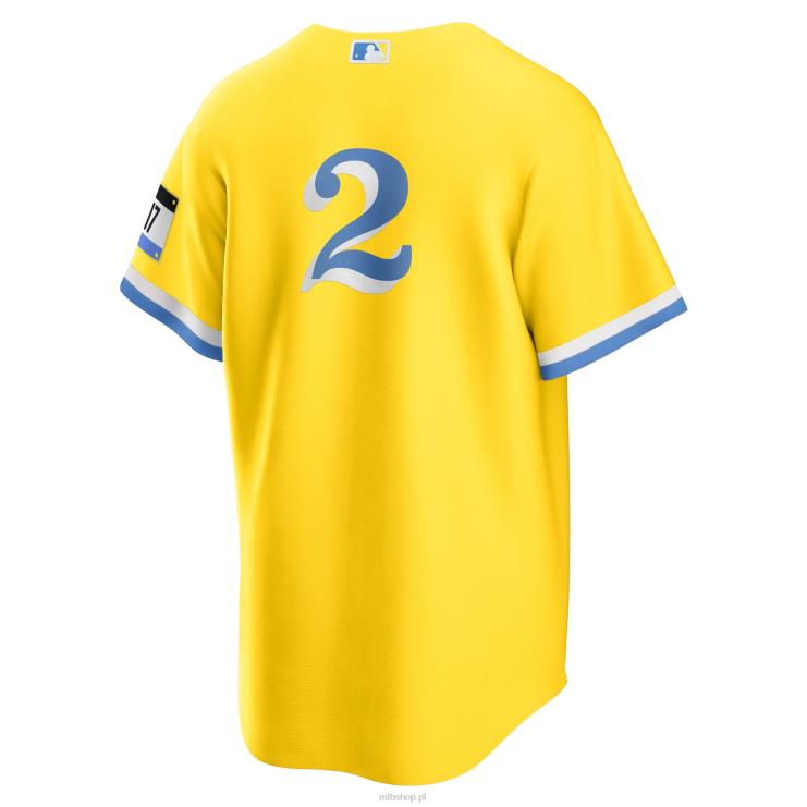boston red sox xander bogaerts nike złoto/jasnoniebieska replika koszulki gracza city connect mężczyźni 0J02V122 MLB Jerseys
