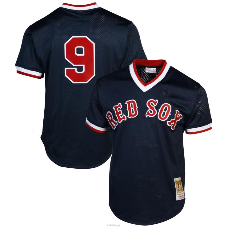 mitchell & ness ted williams boston red sox 1990 autentyczna kolekcja cooperstown koszulka treningowa mrugnięcia granatowa mężczyźni 0J02V430 MLB Jerseys