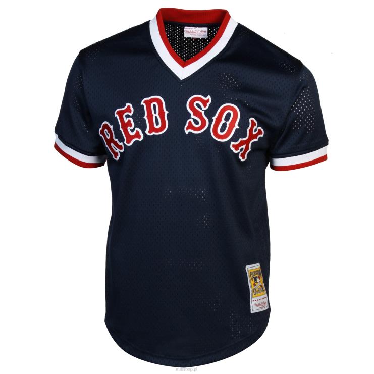 mitchell & ness ted williams boston red sox 1990 autentyczna kolekcja cooperstown koszulka treningowa mrugnięcia granatowa mężczyźni 0J02V430 MLB Jerseys