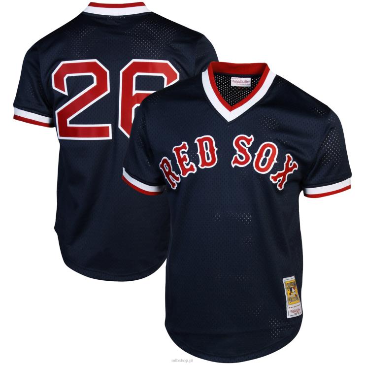 mitchell & ness wade boggs boston red sox 1992 autentyczna kolekcja cooperstown koszulka treningowa mrugnięcia granatowa mężczyźni 0J02V915 MLB Jerseys