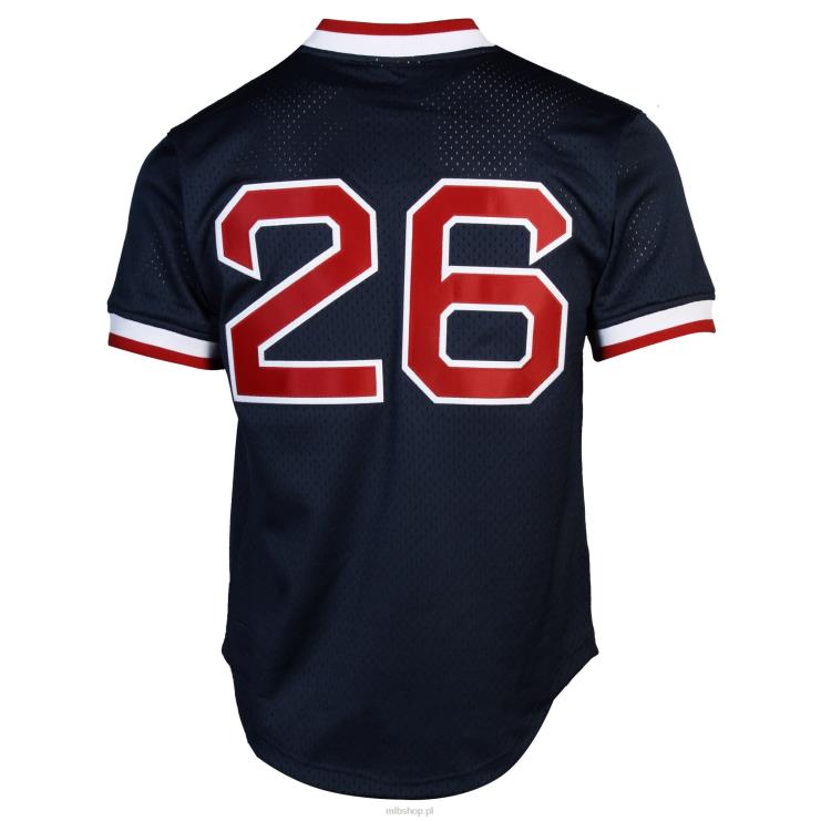 mitchell & ness wade boggs boston red sox 1992 autentyczna kolekcja cooperstown koszulka treningowa mrugnięcia granatowa mężczyźni 0J02V915 MLB Jerseys
