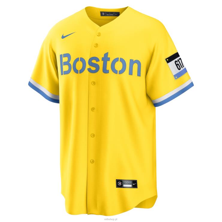 replika koszulki nike boston red sox nike złoto/jasnoniebieska city connect mężczyźni 0J02V870 MLB Jerseys