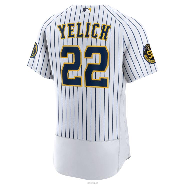 Milwaukee brewers christian yelich nike biała alternatywna autentyczna koszulka gracza mężczyźni 0J02V1550 MLB Jerseys