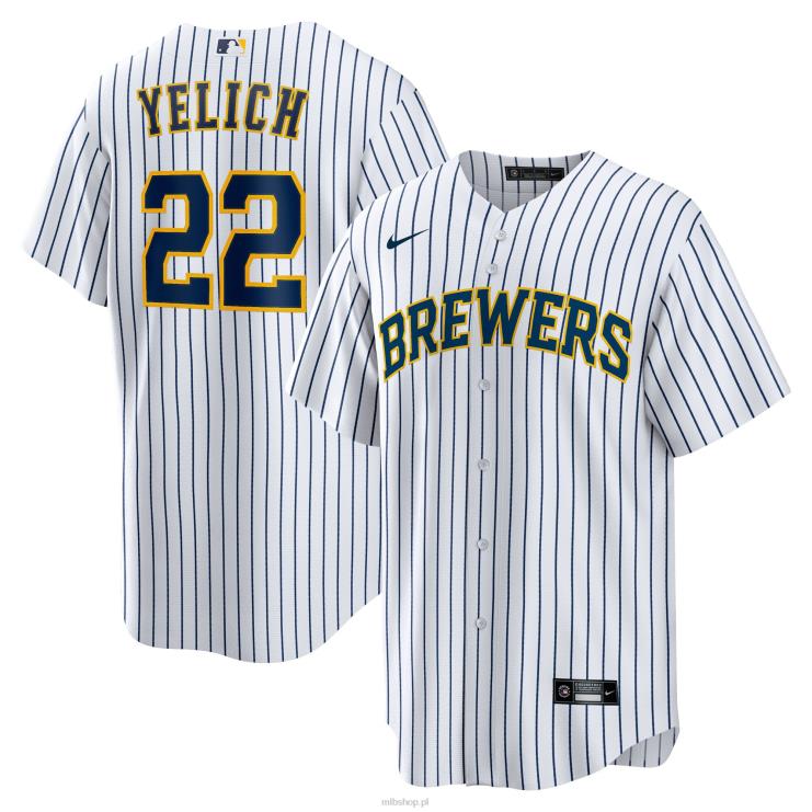 Milwaukee brewers christian yelich nike biała replika alternatywnej koszulki gracza mężczyźni 0J02V268 MLB Jerseys